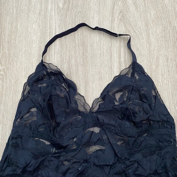 NWT Adore Me Esme Unlined Thong Bodysuit Lingerie Halter Lace Black Size 2X - Picture 6 of 7